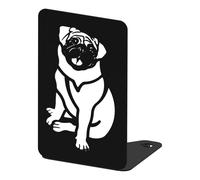 GAMET sujeta Libros de Metal, Modelo Perro Carlino, 1 Unidad, Color Negro. Sujetalibros, Soporte para organizar Libros, revistas. Ideal para estantería o Escritorio.
