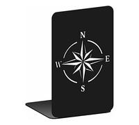 GAMET sujeta Libros de Metal, Modelo Rosa de Viento,1 Pieza, Color Negro. Sujetalibros, Soporte para organizar Libros, revistas. Ideal para estantería o Escritorio.