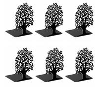 GAMET sujetalibros de Acero, Modelo árbol, Pack de 6 Unidades, Color Negro. Soporte para organizar Libros, revistas. Decoración de diseño para salón, Oficina, habitación Infantil.