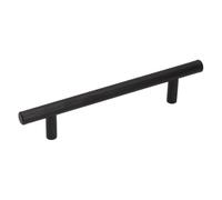 gamet ® Tirador RE29, CC 128 mm, fabricado en acero, acabado negro mate, 1 unidad. Tiradores perfectos para cualquier armario y cajón.