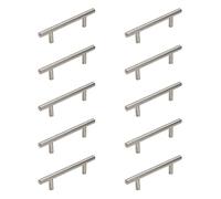 gamet tirador RE29, CC 96, fabricado en acero, acabado níquel cepillado, pack de 10 unidades. Un toque moderno para tus muebles.
