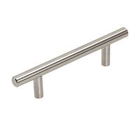 gamet tirador RE29, CC 96 mm, fabricado en acero, acabado níquel cepillado,1 unidad. Un toque moderno para tus muebles.