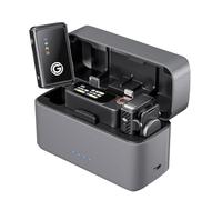 Gamiity Micrófono Lavalier inalámbrico con ranura para tarjeta TF para cámara iPhone Android, cancelación de ruido con IA con batería de 56 horas y rango de 650 pies, micrófono magnético con clip con