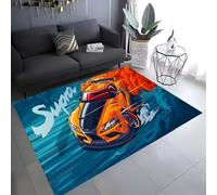 Gaming Alfombra Habitación Adolescente Niño, Clásico Auto Grafiti de Coches Carreras Geniales Suave y Antideslizante Alfombra para Dormitorio y Zona de Juegos Decorativa, 140x200 cm, Color 4