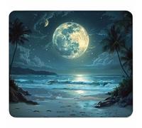 Gaming Alfombrilla de Ratón para Bordes Cosidos, Gris Alfombrilla Ratón Pequeña 270x220mm con Base de Goma Natural Antideslizante para Jugadores/Oficina/Hogar, Regalos para Hombre, Luna 1-1912