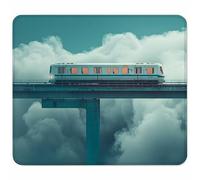 Gaming Alfombrilla de Ratón para Bordes Cosidos, Gris Alfombrilla Ratón Pequeña 400x300mm con Base de Goma Natural Antideslizante para Jugadores/Oficina/Hogar Regalo, Tren De Alta Velocidad J-9626