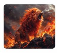 Gaming Alfombrilla de Ratón para Bordes Cosidos, Rojo Alfombrilla Ratón Pequeña 200x180mm con Base de Goma Natural Antideslizante para Jugadores/Oficina/Hogar, Regalos para Hombre, LeóN 2-4070