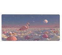 Gaming Alfombrilla Ratón 600x300x3mm MousePad XXL Flamingo, Alfombrilla Gaming Luna, Impermeable Antideslizante MousePad, Mejora la Precisión y la Velocidad, Gamer Tapete Rato PC Accesorios 1-6477