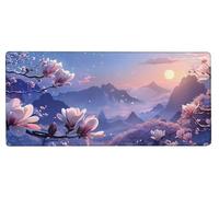 Gaming Alfombrilla Ratón 600x300x3mm MousePad XXL Luna, Alfombrilla Gaming MontañA, Impermeable Antideslizante MousePad, Mejora la Precisión y la Velocidad, Gamer Tapete Rato PC Accesorios P-E540