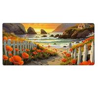 Gaming Alfombrilla Ratón 700x300x3mm MousePad XXL Flor, Alfombrilla Gaming Sea, Impermeable Antideslizante MousePad, Mejora la Precisión y la Velocidad, Gamer Tapete Rato para PC Accesorios E-PV60