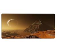 Gaming Alfombrilla Ratón 700x300x3mm MousePad XXL PiráMide, Alfombrilla Gaming Luna, Impermeable Antideslizante MousePad, Mejora la Precisión y la Velocidad, Gamer Tapete Rato PC Accesorios E-0475