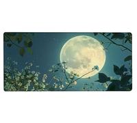 Gaming Alfombrilla Ratón 800x300x3mm MousePad XXL Luna, Alfombrilla Gaming Flor, Impermeable Antideslizante MousePad, Mejora la Precisión y la Velocidad, Gamer Tapete Rato PC Accesorios Gifts V-E434