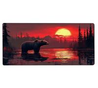Gaming Alfombrilla Ratón 800x300x3mm MousePad XXL Oso, Alfombrilla Gaming Sunset, Impermeable Antideslizante MousePad, Mejora la Precisión y la Velocidad, Gamer Tapete Rato PC Accesorios Gifts T-TP78