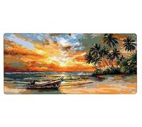 Gaming Alfombrilla Ratón 800x300x3mm MousePad XXL Playa, Alfombrilla Gaming Bote, Impermeable Antideslizante MousePad, Mejora la Precisión y la Velocidad, Gamer Tapete Rato PC Accesorios Gifts G-6J46