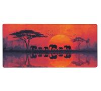 Gaming Alfombrilla Ratón 800x300x3mm MousePad XXL Sunset, Alfombrilla Gaming Elefante, Impermeable Antideslizante MousePad, Mejora la Precisión y la Velocidad, Gamer Tapete Rato PC Accesorios 2-Z456
