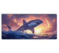 Gaming Alfombrilla Ratón 800x300x3mm MousePad XXL TiburóN, Alfombrilla Gaming Sea, Impermeable Antideslizante MousePad, Mejora la Precisión y la Velocidad, Gamer Tapete Rato PC Accesorios 8-GN37