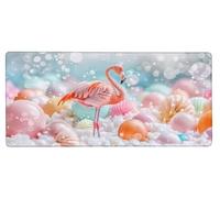 Gaming Alfombrilla Ratón 900x400x3mm MousePad XXL Flamingo, Alfombrilla Gaming Animal, Impermeable Antideslizante MousePad, Mejora la Precisión y la Velocidad, Gamer Tapete Rato PC Accesorios L-6P37