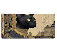 Gaming Alfombrilla Ratón 900x400x3mm MousePad XXL Gato, Alfombrilla Gaming Egipto, Impermeable Antideslizante MousePad, Mejora la Precisión y la Velocidad, Gamer Tapete Rato PC Accesorios M-MH89