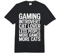 Gaming Amante de los Gatos introvertido Menos Personas Más Juegos Más Gatos Comfort Colors Adult Heavyweight T-Shirt