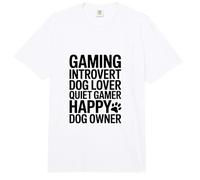 Gaming Amante de los Perros introvertido Jugador Tranquilo Dueño de Perro Feliz Comfort Colors Adult Heavyweight T-Shirt