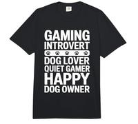 Gaming Amante de los Perros introvertido Jugador Tranquilo Dueño de Perro Feliz Comfort Colors Adult Heavyweight T-Shirt