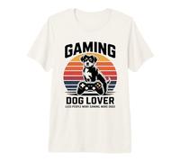 Gaming Amante de los Perros Menos Gente Más Juegos Más Perros Camiseta Premium
