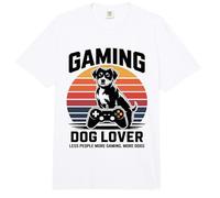 Gaming Amante de los Perros Menos Gente Más Juegos Más Perros Comfort Colors Adult Heavyweight T-Shirt