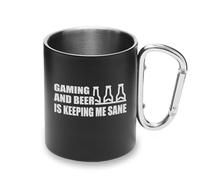 Gaming and Beer is Keeping Me Sane - Mosquetón de metal con asa para acampar