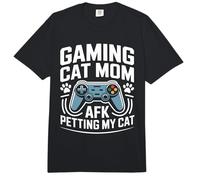 Gaming Cat Mom AFK Acariciando El Gato Gamer Comfort Colors Adult Heavyweight T-Shirt