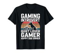 Gaming Introvertido Amante Tranquilo Jugador Feliz Dueño de Perro Camiseta