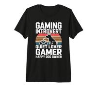 Gaming Introvertido Amante Tranquilo Jugador Feliz Dueño de Perro Camiseta Premium