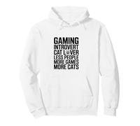 Gaming Introvertido Menos Gente Más Juegos Más Gato Sudadera con Capucha