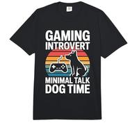 Gaming Introvertido Minimal Talk Perro Controlador de Tiempo Perro Comfort Colors Adult Heavyweight T-Shirt
