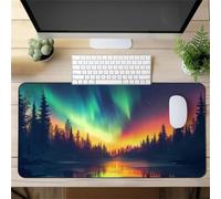 Gaming Mouse Mat Aurora Jungle, Large Mouse Pad 1200x600mm Thickness 2MM, Improved Precision and Speed, Non-Slip Base Mousepad with Stitched Edges for Gaming, Office & Home