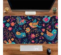 Gaming Mouse Mat Birds Flower, Large Mouse Pad 1000x500mm Thickness 2MM, Improved Precision and Speed, Non-Slip Base Mousepad with Stitched Edges for Gaming, Office & Home