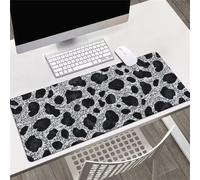 Gaming Mouse Mat Black Spots, Large Mouse Pad 600x400mm Thickness 2MM, Improved Precision and Speed, Non-Slip Base Mousepad with Stitched Edges for Gaming, Office & Home