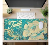Gaming Mouse Mat Blue Peony, Large Mouse Pad 1500x800mm Thickness 2MM, Improved Precision and Speed, Non-Slip Base Mousepad with Stitched Edges for Gaming, Office & Home