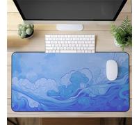 Gaming Mouse Mat Blue Seawaves, Large Mouse Pad 1500x800mm Thickness 2MM, Improved Precision and Speed, Non-Slip Base Mousepad with Stitched Edges for Gaming, Office & Home