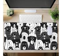 Gaming Mouse Mat Cartoon Dog, Large Mouse Pad 600x400mm Thickness 3MM, Improved Precision and Speed, Non-Slip Base Mousepad with Stitched Edges for Gaming, Office & Home