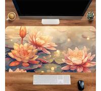 Gaming Mouse Mat Cartoon Lotus, Large Mouse Pad 1000x500mm Thickness 2MM, Improved Precision and Speed, Non-Slip Base Mousepad with Stitched Edges for Gaming, Office & Home