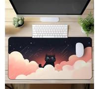 Gaming Mouse Mat Cat Cloud, Large Mouse Pad 1500x800mm Thickness 2MM, Improved Precision and Speed, Non-Slip Base Mousepad with Stitched Edges for Gaming, Office & Home