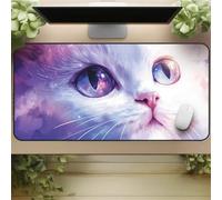 Gaming Mouse Mat Cat'S Eyes, Large Mouse Pad 800x400mm Thickness 2MM, Improved Precision and Speed, Non-Slip Base Mousepad with Stitched Edges for Gaming, Office & Home