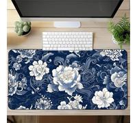 Gaming Mouse Mat Classic Flower, Large Mouse Pad 800x400mm Thickness 3MM, Improved Precision and Speed, Non-Slip Base Mousepad with Stitched Edges for Gaming, Office & Home