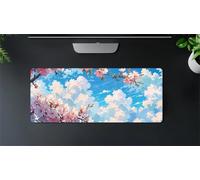 Gaming Mouse Mat Cloud Flower, Large Mouse Pad 600x400mm Thickness 3MM, Improved Precision and Speed, Non-Slip Base Mousepad with Stitched Edges for Gaming, Office & Home