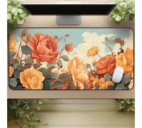 Gaming Mouse Mat Cloud Rose, Large Mouse Pad 700x300mm Thickness 2MM, Improved Precision and Speed, Non-Slip Base Mousepad with Stitched Edges for Gaming, Office & Home