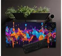 Gaming Mouse Mat Colored Liquid, Large Mouse Pad 900x400mm Thickness 2MM, Improved Precision and Speed, Non-Slip Base Mousepad with Stitched Edges for Gaming, Office & Home