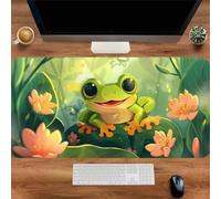 Gaming Mouse Mat Cute Frog, Large Mouse Pad 600x300mm Thickness 2MM, Improved Precision and Speed, Non-Slip Base Mousepad with Stitched Edges for Gaming, Office & Home