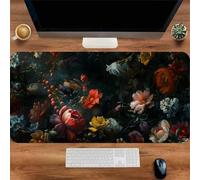 Gaming Mouse Mat Floral Retro, Large Mouse Pad 1500x800mm Thickness 3MM, Improved Precision and Speed, Non-Slip Base Mousepad with Stitched Edges for Gaming, Office & Home