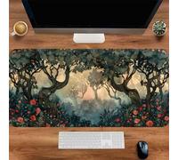 Gaming Mouse Mat Flower Grove, Large Mouse Pad 600x400mm Thickness 2MM, Improved Precision and Speed, Non-Slip Base Mousepad with Stitched Edges for Gaming, Office & Home