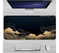 Gaming Mouse Mat Golden Cloud, Large Mouse Pad 1500x800mm Thickness 2MM, Improved Precision and Speed, Non-Slip Base Mousepad with Stitched Edges for Gaming, Office & Home